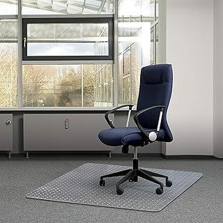 Kuyal 90x120cm Carpet Chair Mat PVC Home Office Chair Mat for Low and No Pile Carpeted Floors, Clear, Studded, BPA Free