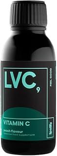 liposomal high Strength Vitamin C 1000mg (Peach Flavour) - lipolife LVC9. 30 Day Supply. Formulated with Quali-C and Sunflower phospholipids. Superior Nutrient delivery