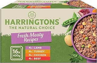 Harringtons Complete Wet Tray Grain Free Hypoallergenic Adult Dog Food Meaty Bumper Pack 16x400g - Chicken, Lamb, Beef & Turkey - Made with All Natural Ingredients