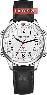 Hearkent Atomic British English Talking Watch for Blind or Visually impaired or Low Vision People Man and Woman Size (Expansion Siler, Woman)