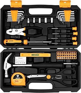 Tool Kit Set Box 62 Piece Home Repair DIY Tools Basic Hand Toolbox Sets for Home