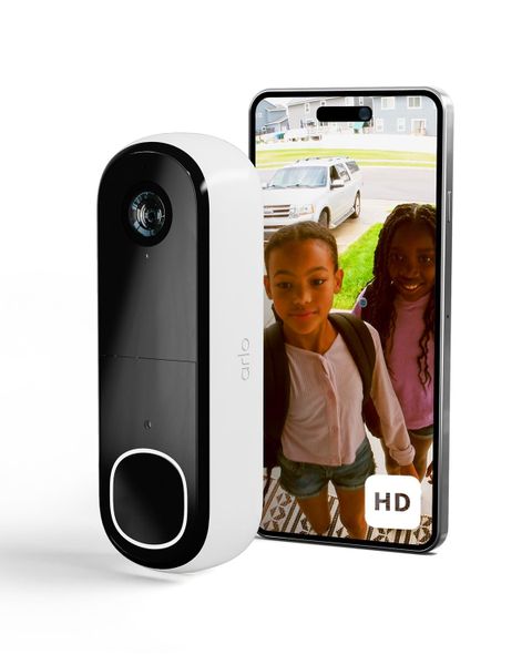 Arlo HD Doorbell Camera Wireless, Outdoor WiFi Video Doorbell, Motion Sensor CCTV Camera Systems, 6 Month Battery Operated Security Camera, Night Vision, Arlo Secure Trial Included, White, UK