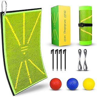 Golf Training Mat Swing Path Detection | Golf Training Aid For Indoor & Outdoor | Analyse Swing Path & Correct Stance & Posture | Golf Gift Accessories For Beginners - Christmas Golf Gift