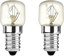 Klarlight 2 Pack Oven Bulb 25W E14 Incandescent Bulbs Dimmable Warm White 2400-2600K 300 Temperature Heat Resistant SES Small Edison Screw 360 Degree for Microwave, Fridge, Oven, Salt Lamp, Freezers