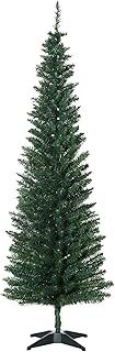 HOMCOM 6ft Unlit Artificial Christmas Tree, Pencil Slim Xmas Tree with Solid Stand and Realistic Branches, Green