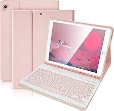 SOPPY iPad Keyboard Case 9.7 Inch, Detachable Bluetooth Keyboard for 6th/5th Generation, Pro 9.7, Air 2/1, With Auto Wake/Sleep & Built-in Pencil Slot - Pink
