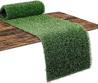 KAHEIGN Artificial Grass Table Runner, 36CM x 122CM Faux Grass Table Cloth Easter Fake Grass Tabletop Mat for Football Theme Wedding Birthday Banquet Garden Party Decoration