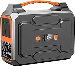 Powkey 100W Portable Power Station 99Wh/ 27000mAh Camping Power Pack,Solar generator with AC/DC/USB/Type C Outlet for Outdoors Camping Travel Fishing Emergency Power Supply Backup Orange