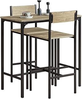 SoBuy Bar Set-1 Bar Table and 2 Stools Home Kitchen Restaurant Bar Set Furniture Dining Set OGT03-N