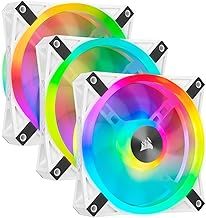 Corsair iCUE QL120 RGB, 120 mm RGB LED PWM Fans (102 Individually Addressable RGB LEDs, Speeds Up to 1,500 RPM, Low-Noise) Triple Pack with iCUE Lighting Node CORE Included - White