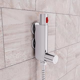 Modern Chrome Mini Thermostatic Bar Mixer Shower Valve 1/2" Top Outlet Static Caravan with 45mm Centres