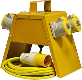 Faithfull FPPTLDB4L 4 Way Splitter Distribution Box 110V WIth 5M Cable SMALL