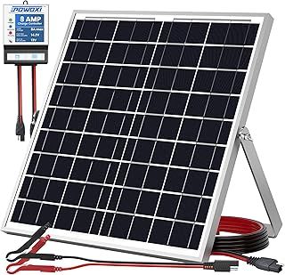 POWOXI 20W Solar Panel，12V Solar Panel Charger Kit + 8A Controller， Suitable for Automotive, Motorcycle, Boat, ATV, Marine, RV, Trailer, Powersports, Snowmobile etc. Various 12V Batteries.