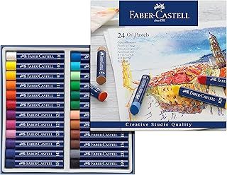 Faber-Castell Creative Studio Oil Pastels, Multicoloured, Cardboard Wallet Of 24, For Art, Craft, Drawing, Sketching, Home, School, University, Colouring