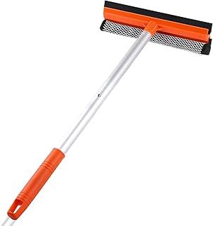 Window Squeegee, 2 in 1 Window Cleaner Tool with Squeegee and Sponge,Window Cleaning Kit with Extension Pole 17-58 Inch for Shower,Mirror, Car Windshield Washing