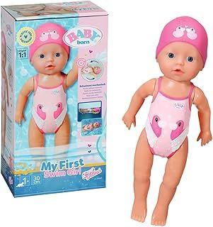 BABY born My First Swim Girl 30 cm Bath Doll, Movable Arms and Legs, Floats Through Water, Waterproof and Can Be Used Without Batteries, Pink