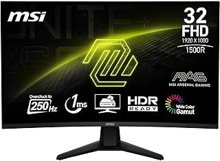 MSI MAG 32C6X 32 Inch FHD Curved Gaming Monitor - 1500R 1920 x 1080 VA Panel, 250 Hz(OC) - 1ms MPRT, Adaptive Sync - DP 14a, HDMI 20b CEC