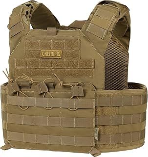 OneTigris PLPC Plate Carrier - Airsoft Tactical Vest - Advanced Version - 500D Nylon Military Combat Vest for Paintball Wargame CS Outdoor