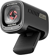 AnkerWork C310 4K Webcam for PC, 12 Megapixel, AI Auto Focus, AI Framing, AI Noise Canceling Mic, Built-In Privacy Cover, Adjustable FOV, 1080p@60FPS HDR, USB Webcam for Video Calls(Renewed)