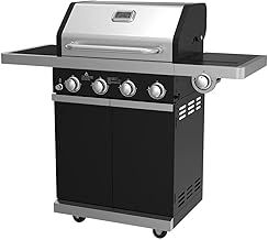 Comfort Garden 4-Burner BBQ Grill | 3008.70 sq cm Primary Cooking Area | Cast Iron Grids | 4x10,000 BTU Burners | Steel Construction | Black PE Finish
