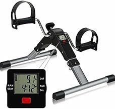 Portable Mini Exercise Bike, LCD Display, Adjustable Resistance, Pedal Exerciser for Arms and Legs