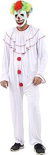 Adult Scary Evil Clown Costume Men Halloween Circus Killer Fancy Dress Outfit