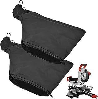 2 PCS Evolution Mitre Saw Dust Bag,Dust Bag with Zipper & Wire Stand,Makes It Easy to Dispose,Adjustable Mitre Saw Dust Bag,for Fits Model 255 Miter Saw Accessories (Black)