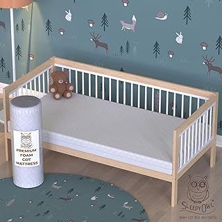 Baby Cot Bed Mattress - Anti Allergy & Waterproof, Zipped, Removable Mattress, Washable Cover - 60x120x5 cm