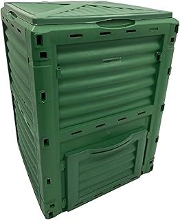 HuggleGreens Plastic Garden Compost Bin 300 Litre Outdoor Eco Composter Soil Recycling Storage Box