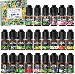 Essential Oils Set, 24 Scents Pure Fragrance Oils for Candle & Soap Making, Long Lasting Natural Scent for Diffuser, Humidifier & Body Massage, Aromatherapy, 6ml/0.2oz Each