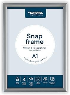 Snap Frame A1, 25 mm | Aluminium Anodised Construction & Anti-Glare Cover | Clip Poster Holders for Retail & Advertising Displays | Notice Sign Board Frame for Walls
