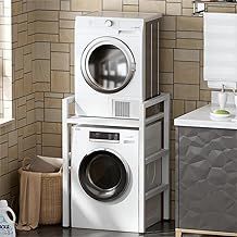 Washer Dryer Stacking Kit, Height-Adjustable Tumble Dryer Stand, Storage Rack Over the Washing Machine, Load Capacity 350 kg,for Washing Machine and Dryer, 73 x 64 x 110 cm, Patented Product