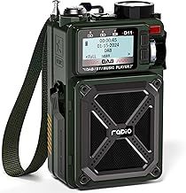 Greadio Portable DAB/DAB+/FM Solar Radio with Bluetooth 5.3, Flashlight, Hand Crank, Emergency Wind Up Radio, 4000mAh Rechargeable Battery with SOS,USB,SD Card,Headphone Jack,White Noise