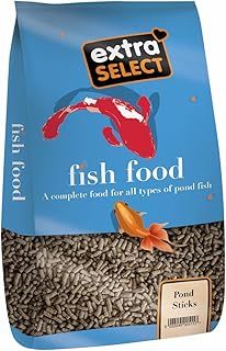 Extra Select Pond Sticks Fish Food - Complete Pond Fish Food for Koi, Goldfish, Ornamental Fish Food Pond Sticks for Garden Pond & Aquarium Fish - 1kg Bag