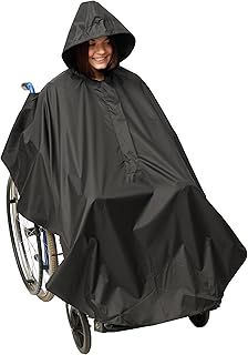 Waterproof Wheelchair Poncho Cover Full Body Coverage, Windproof & Protects from Rain, Universal Fit for Mobility Scooter & Wheelchairs