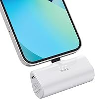 iWALK Mini Portable Charger 4500mAh Ultra-Compact Power Bank Small and Cute Battery Pack Compatible with iPhone 14/13/13 Pro/13 Pro Max /12/12 Pro/12 Pro Max/11 Pro/XR/X/8/Plus，Airpods and More,White