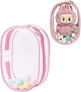 Clear Figure Display Bag with Keychain Blind Box Keychain Case Carrying Bag Keychain Pouch Charms for Collectibles
