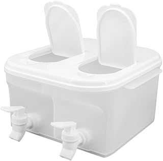 5L Fridge Water Dispenser, Leakproof Plastic Drinks Milk Dispenser With Tap, Large Capacity Fridge Drink Dispenser with Faucet Water Jug Refillable For Making Teas and Juices (25.5*24.5*13cm)