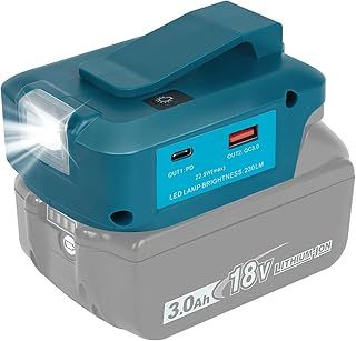 Waitley Power Source Charger work light for Makita 14.4V-18V BL1830 BL1840 BL1850 BL1860 BL1815 BL1430 BL1450 BL1440 BL1415 Battery LXT Series Rechargeable Lithium ion Battery Adapter