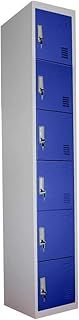 Panana pal Metal Lockers 6 Doors Storage, Metal Lockable Unit Staff School Gym Changing (Navy Blue)