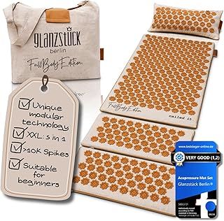 Health Collection XXL Acupressure Mat Set for Full Body for Tension Headaches Back Pain Stress