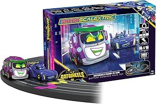 Scalextric Micro Car Race Track Sets for Kids Age 4+ - Batwheels Prank vs Bam Themed Construction Set, Battery Powered Racing, Slot Cars Kids' Play Vehicles - Mini Toy Tracks for Boys