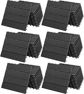 CASARIA® 66x WPC Composite Classic Terracotta Decking Tiles 30x30cm | Cuttable Interlocking System | Drainage System | Garden Balcony Patio Click Lock-In Flooring Deck | Set of 66 Tiles 6m²