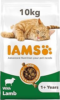IAMS Complete Dry Cat Food for Adult 1+ Cats with Lamb 10 kg