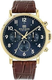 Tommy Hilfiger Analogue Multifunction Quartz Watch for men with Black or Brown Leather strap