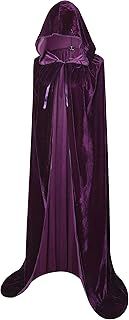 Txian Full Length Hooded Velvet Cloak Halloween Christmas Fancy Cape Costumes 59" (Purple)