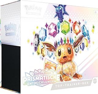 Pokémon Trading Card Game: Top Trainer Box Crimson & Purple, Prismatic Evolutions (1 Full Frame Promo Card, 9 Booster Packs & Premium Accessories)
