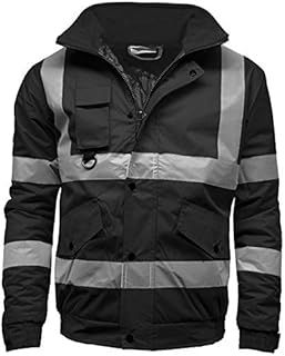Men's Workwear Safety Work 100% Polyester Oxford PU Coating Hi Vis Viz Visibility Premium Bomber Jacket