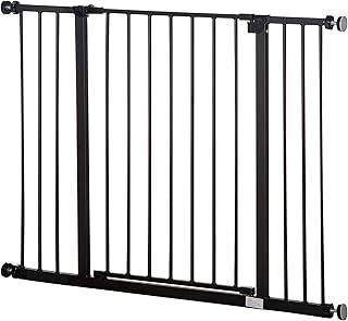 PawHut Pressure Fitted Pet Dog Safety Gate Metal Fence 76 cm Tall, Black