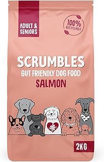 Scrumbles Natural Dry Dog Food, Grain Free Recipe with Fresh Salmon, for Adults and Senior Breeds, 2 kg Bag,package may vary